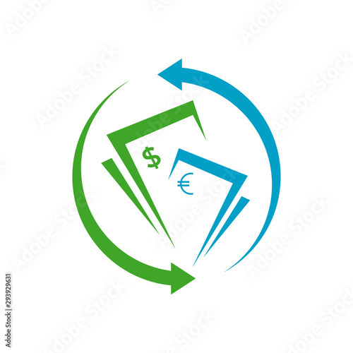 simple money transfer logo vector concept design icon illustration