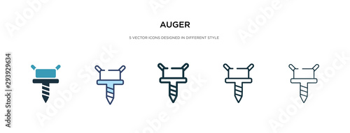 auger icon in different style vector illustration. two colored and black auger vector icons designed in filled, outline, line and stroke style can be used for web, mobile, ui