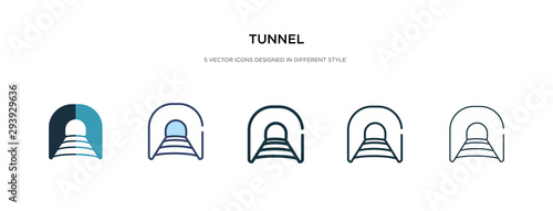 tunnel icon in different style vector illustration. two colored and black tunnel vector icons designed in filled, outline, line and stroke style can be used for web, mobile, ui