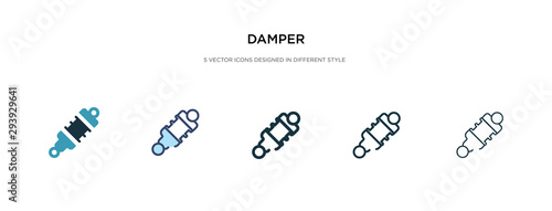 damper icon in different style vector illustration. two colored and black damper vector icons designed in filled, outline, line and stroke style can be used for web, mobile, ui