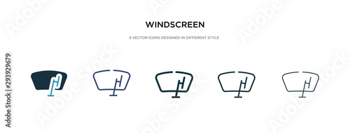 windscreen icon in different style vector illustration. two colored and black windscreen vector icons designed in filled, outline, line and stroke style can be used for web, mobile, ui