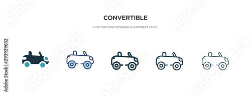 convertible icon in different style vector illustration. two colored and black convertible vector icons designed in filled, outline, line and stroke style can be used for web, mobile, ui