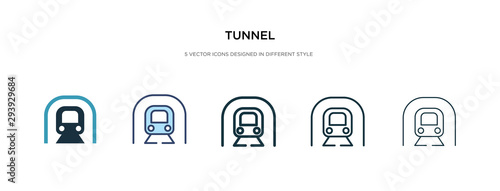tunnel icon in different style vector illustration. two colored and black tunnel vector icons designed in filled, outline, line and stroke style can be used for web, mobile, ui