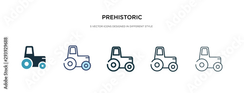 prehistoric icon in different style vector illustration. two colored and black prehistoric vector icons designed in filled, outline, line and stroke style can be used for web, mobile, ui