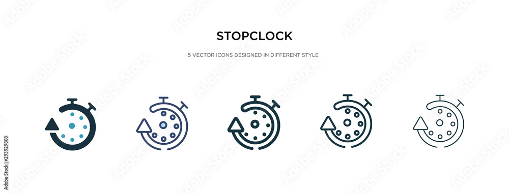 stopclock icon in different style vector illustration. two colored and black stopclock vector icons designed in filled, outline, line and stroke style can be used for web, mobile, ui