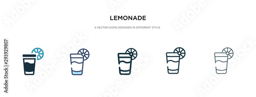 lemonade icon in different style vector illustration. two colored and black lemonade vector icons designed in filled, outline, line and stroke style can be used for web, mobile, ui