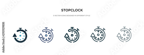 stopclock icon in different style vector illustration. two colored and black stopclock vector icons designed in filled, outline, line and stroke style can be used for web, mobile, ui