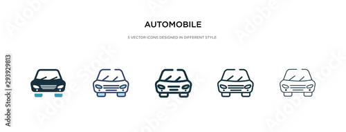 automobile icon in different style vector illustration. two colored and black automobile vector icons designed in filled, outline, line and stroke style can be used for web, mobile, ui