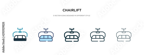 chairlift icon in different style vector illustration. two colored and black chairlift vector icons designed in filled, outline, line and stroke style can be used for web, mobile, ui