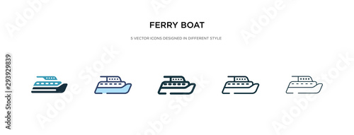 Fotografia ferry boat icon in different style vector illustration