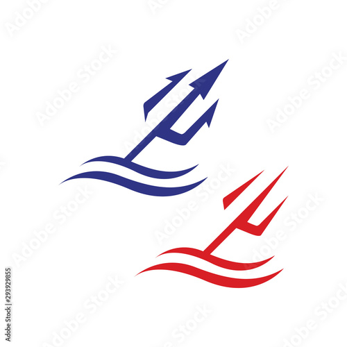 simple mark trident logo vector brand design template illustrations