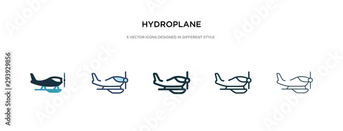 hydroplane icon in different style vector illustration. two colored and black hydroplane vector icons designed in filled, outline, line and stroke style can be used for web, mobile, ui photo