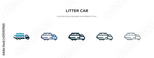 litter car icon in different style vector illustration. two colored and black litter car vector icons designed in filled, outline, line and stroke style can be used for web, mobile, ui