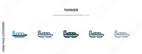 tanker icon in different style vector illustration. two colored and black tanker vector icons designed in filled, outline, line and stroke style can be used for web, mobile, ui
