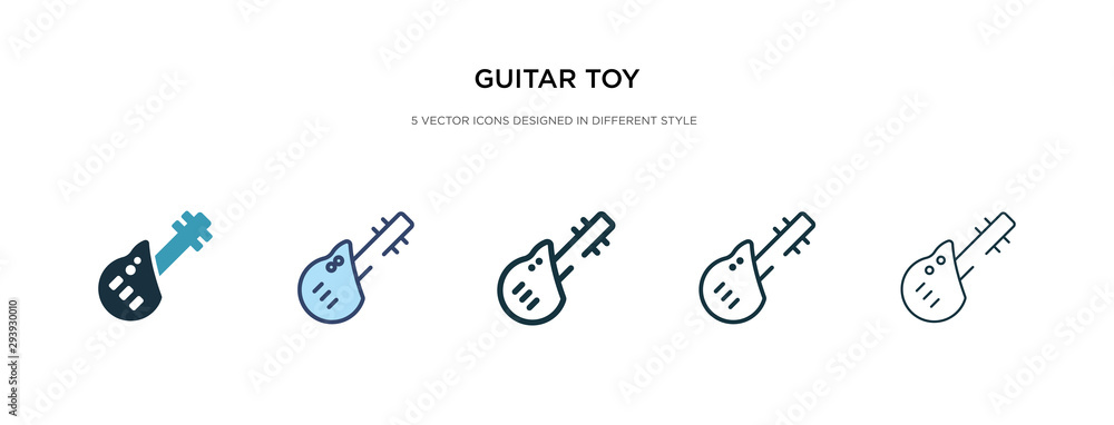 guitar toy icon in different style vector illustration. two colored and black guitar toy vector icons designed in filled, outline, line and stroke style can be used for web, mobile, ui guitar toy icon in different style vector illustration. two colored and black guitar toy vector icons designed in filled, outline, line and stroke style can be used for web, mobile, ui