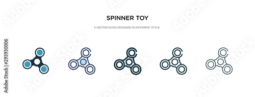 spinner toy icon in different style vector illustration. two colored and black spinner toy vector icons designed in filled, outline, line and stroke style can be used for web, mobile, ui