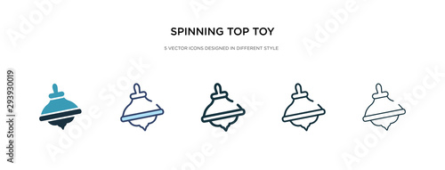 spinning top toy icon in different style vector illustration. two colored and black spinning top toy vector icons designed in filled, outline, line and stroke style can be used for web, mobile, ui