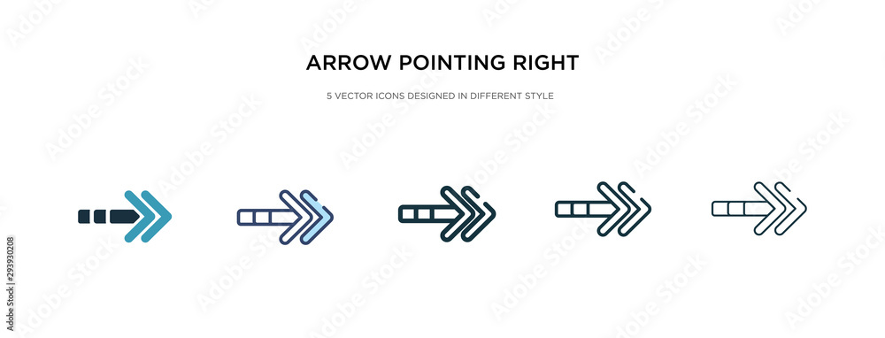 Fotografie arrow pointing right icon in different style vector illustration