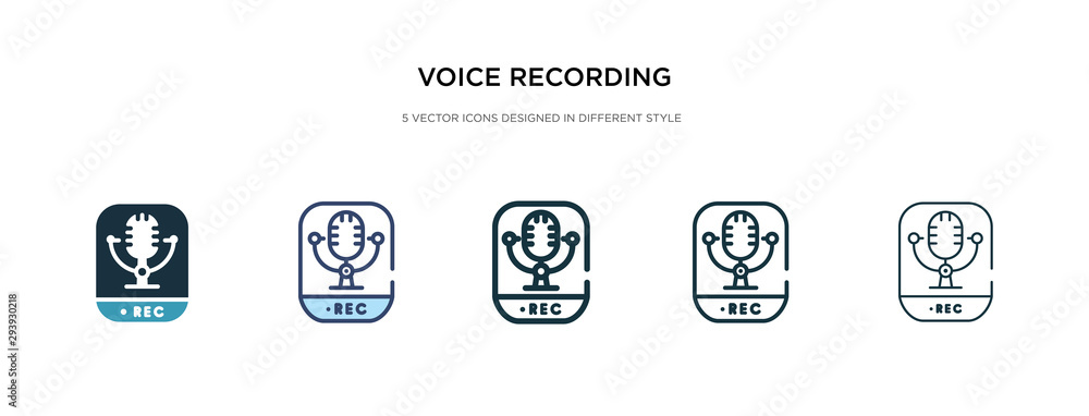 Fotografie voice recording icon in different style vector illustration