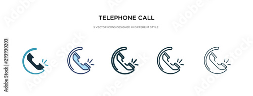 telephone call icon in different style vector illustration. two colored and black telephone call vector icons designed in filled, outline, line and stroke style can be used for web, mobile, ui