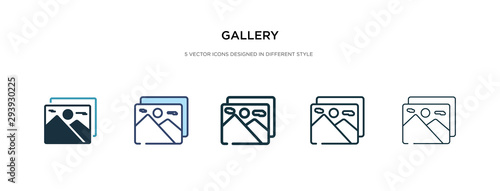 gallery icon in different style vector illustration. two colored and black gallery vector icons designed in filled, outline, line and stroke style can be used for web, mobile, ui photo