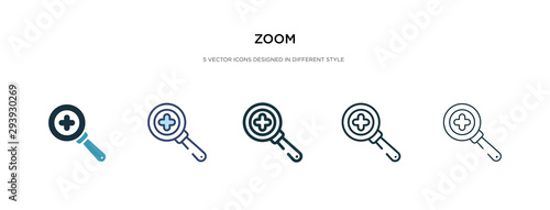 zoom icon in different style vector illustration. two colored and black zoom vector icons designed in filled, outline, line and stroke style can be used for web, mobile, ui