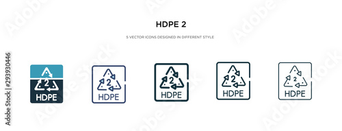 hdpe 2 icon in different style vector illustration. two colored and black hdpe 2 vector icons designed in filled, outline, line and stroke style can be used for web, mobile, ui photo