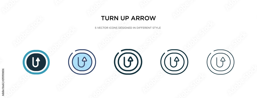 turn up arrow icon in different style vector illustration. two colored and black turn up arrow vector icons designed in filled, outline, line and stroke style can be used for web, mobile, ui turn up arrow icon in different style vector illustration. two colored and black turn up arrow vector icons designed in filled, outline, line and stroke style can be used for web, mobile, ui