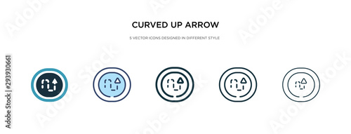 curved up arrow with broken line icon in different style vector illustration. two colored and black curved up arrow with broken line vector icons designed in filled, outline, line and stroke style
