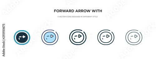 forward arrow with broken line icon in different style vector illustration. two colored and black forward arrow with broken line vector icons designed in filled, outline, line and stroke style can