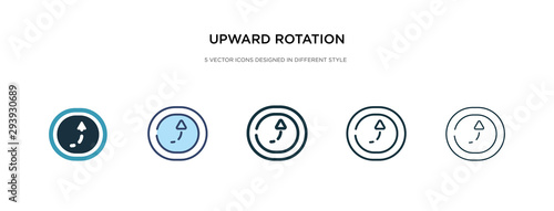 upward rotation with broken line icon in different style vector illustration. two colored and black upward rotation with broken line vector icons designed in filled, outline, line and stroke style
