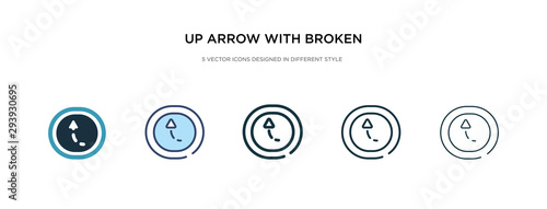 up arrow with broken lines icon in different style vector illustration. two colored and black up arrow with broken lines vector icons designed in filled, outline, line and stroke style can be used