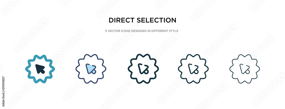 direct selection icon in different style vector illustration. two colored and black direct selection vector icons designed in filled, outline, line and stroke style can be used for web, mobile, ui