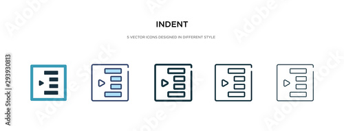 indent icon in different style vector illustration. two colored and black indent vector icons designed in filled, outline, line and stroke style can be used for web, mobile, ui photo