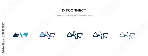 disconnect icon in different style vector illustration. two colored and black disconnect vector icons designed in filled, outline, line and stroke style can be used for web, mobile, ui