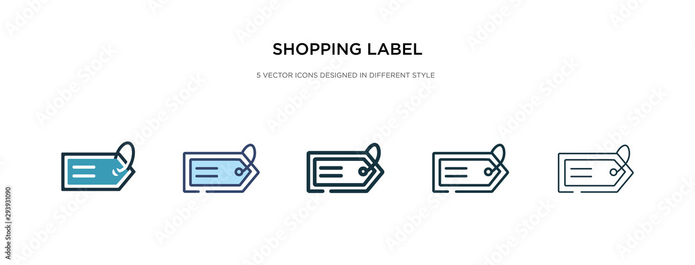 Fotografie shopping label icon in different style vector illustration
