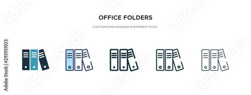 office folders icon in different style vector illustration. two colored and black office folders vector icons designed in filled, outline, line and stroke style can be used for web, mobile, ui