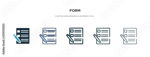 form icon in different style vector illustration. two colored and black form vector icons designed in filled, outline, line and stroke style can be used for web, mobile, ui