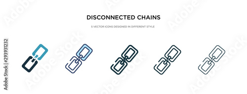 disconnected chains icon in different style vector illustration. two colored and black disconnected chains vector icons designed in filled, outline, line and stroke style can be used for web,