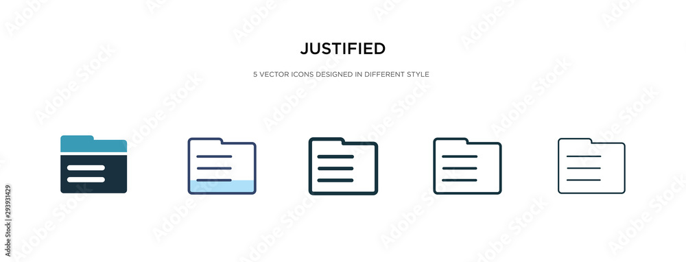 justified icon in different style vector illustration. two colored and black justified vector icons designed in filled, outline, line and stroke style can be used for web, mobile, ui