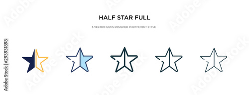 half star full icon in different style vector illustration. two colored and black half star full vector icons designed in filled, outline, line and stroke style can be used for web, mobile, ui