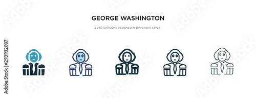george washington icon in different style vector illustration. two colored and black george washington vector icons designed in filled, outline, line and stroke style can be used for web, mobile, ui photo
