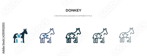 donkey icon in different style vector illustration. two colored and black donkey vector icons designed in filled, outline, line and stroke style can be used for web, mobile, ui