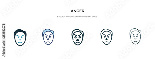 anger icon in different style vector illustration. two colored and black anger vector icons designed in filled  outline  line and stroke style can be used for web  mobile  ui