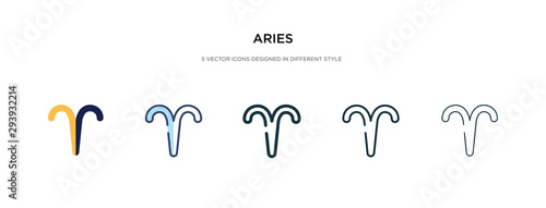 aries icon in different style vector illustration. two colored and black aries vector icons designed in filled, outline, line and stroke style can be used for web, mobile, ui