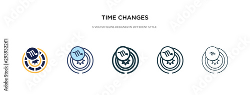 time changes icon in different style vector illustration. two colored and black time changes vector icons designed in filled, outline, line and stroke style can be used for web, mobile, ui