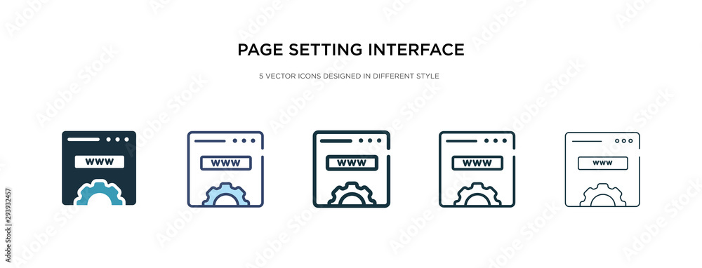 page setting interface icon in different style vector illustration. two colored and black page setting interface vector icons designed in filled, outline, line and stroke style can be used for web, page setting interface icon in different style vector illustration. two colored and black page setting interface vector icons designed in filled, outline, line and stroke style can be used for web,