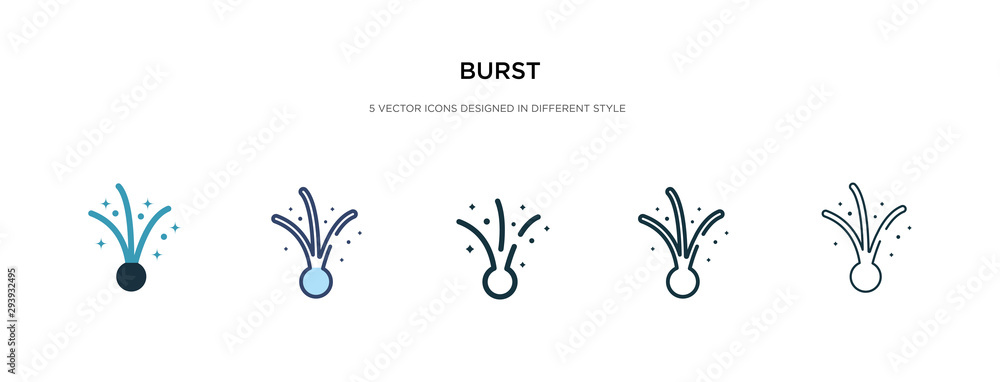 burst icon in different style vector illustration. two colored and black burst vector icons designed in filled, outline, line and stroke style can be used for web, mobile, ui