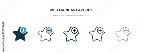 web mark as favorite star icon in different style vector illustration. two colored and black web mark as favorite star vector icons designed in filled, outline, line and stroke style can be used for photo