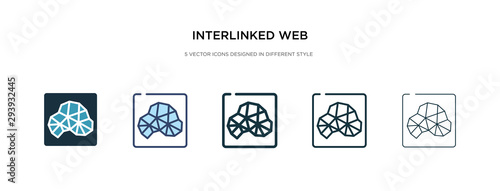 Fototapeta Naklejka Na Ścianę i Meble -  interlinked web icon in different style vector illustration. two colored and black interlinked web vector icons designed in filled, outline, line and stroke style can be used for web, mobile, ui